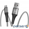 Дата кабель USB 2.0 AM to Micro 5P 1.0m Flex Gray Pixus (4897058531145)