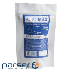 Серветки Buromax JOBMAX Wet wipes for DISPLAYS 100pcs, plastic pouch (BM.0802-01)