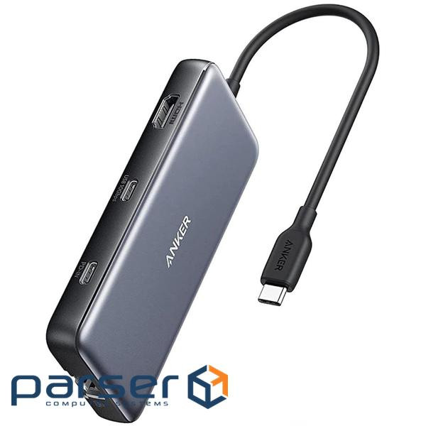 кабель ANKER PowerExpand 8-in-1 - PD in 100W/HDMI/2xUSB-A/USB-C 10Gbps/LAN/SD (Black) USB (A83830A2)