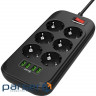 Power strip extension COLORWAY CW-CHE64B Black 2.0м