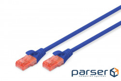 Патч-корд 0.5м , CAT 6 UTP, AWG 26/7, Cu, LSZH, blue Digitus (DK-1617-005/B)
