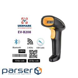 Сканер штрих коду UKRMARK EV-B208 2D, Bluetooth, USB (900503)