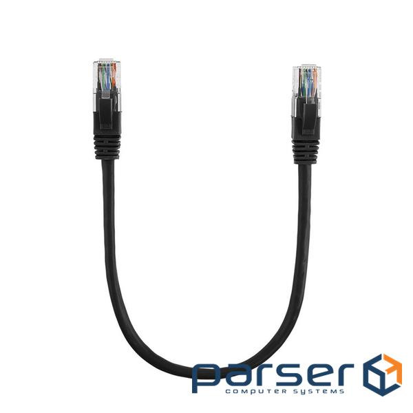 Патч-корд 0.5 м, UTP, Black, Ritar, литий, RJ45, кат.6е, мідь (PCR-CU6/0.5Bl) (PCR-CU6/0.5Bl)