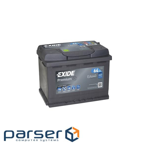 Акумулятор автомобільний EXIDE PREMIUM 64A (EA640)