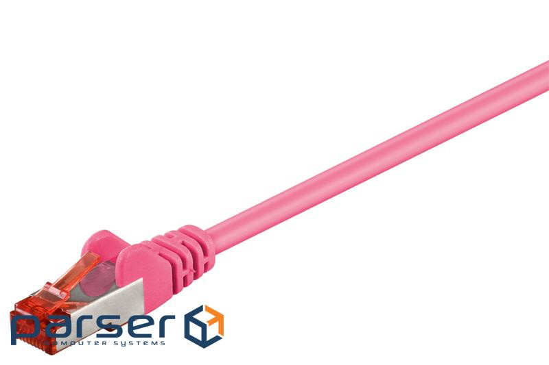 Патч-корд екранований RJ45 SFTP6 0.5m, patch AWG27 D=6.0mm Gold Protect, малиновий (75.09.5465-10)