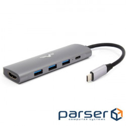 Port replicator FRIME 5-in-1 USB-C to HDMI, 3xUSB3.0, PD Space Gray (FH-5IN1.312HP)