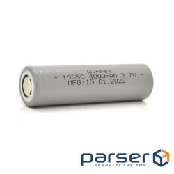 Акумулятор WMP-4000 18650 Li-Ion Flat Top, 2400mAh, 3.7V, Gray (YT27574)