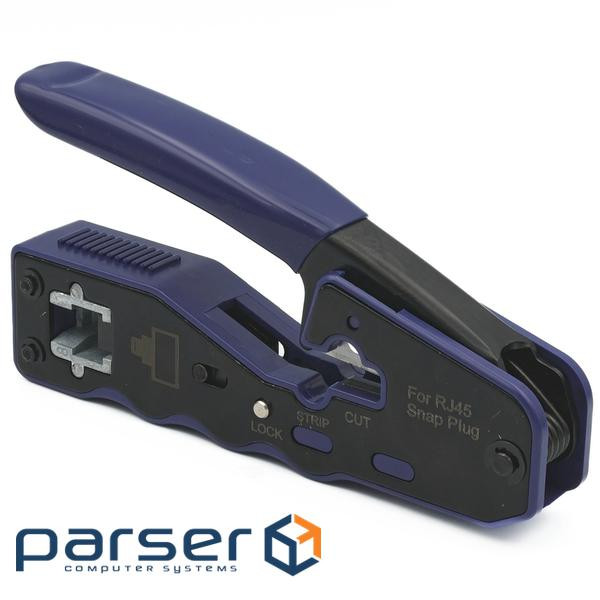 Інструмент для обтискання прохідних 8P/RJ45, із зачисткою кабелю та різаком (LW-HT-002C)