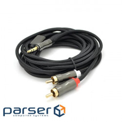 Cable VEGGIEG mini-jack 3.5 mm - 2RCA 3m Black (YT-AR2-3)