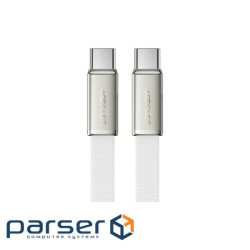 Дата кабель USB-C to USB-C 1.2m 60W 3A nylon white Acefast (6974316286257)