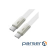 Дата кабель USB-C to USB-C 1.2m 60W 3A nylon white Acefast (6974316286257)