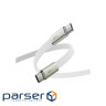 Дата кабель USB-C to USB-C 1.2m 60W 3A nylon white Acefast (6974316286257)