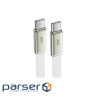 Дата кабель USB-C to USB-C 1.2m 60W 3A nylon white Acefast (6974316286257)