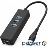 Перехідник Dynamode USB 3.0 Type-A - RJ45 Gigabit Lan, 3*USB 3.0 (USB3.0-Type-A-RJ45-HUB3)
