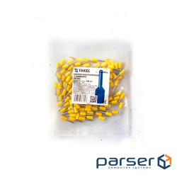 Наконечник кабельний штирьовий втулковий з ізоляцією 1мм.кв жовтий 100шт (087440)