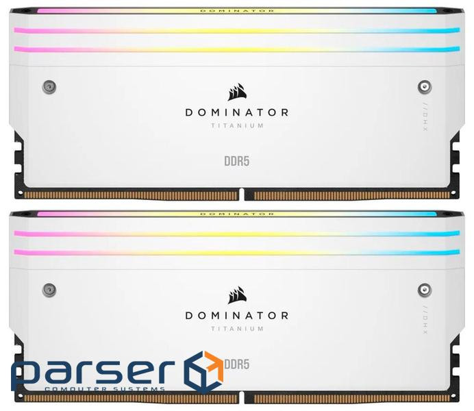 Модуль пам'яті DDR5 2x16GB/6000 Corsair Dominator Titanium RGB White (CMP32GX5M2B6000C30W)