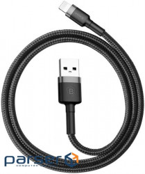 Date cable USB 2.0 AM to Lightning 1.0m Cafule 2.4A gray+black Baseus (CALKLF-BG1)