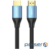 Кабель HDMI M-M, 2.0 м, V2.0, 4K 60Гц , Aluminum Alloy Blue Vention (ALHSH)