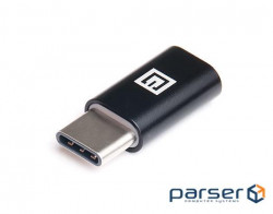 Адаптер REAL-EL micro USB - USB Type-C (F/M), Black (EL123500018) (DC_449232)