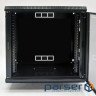 Cabinet 12U, 620х350х640 mm (W * D * H), acrylic glass, black (UA-MGSWA1235B)