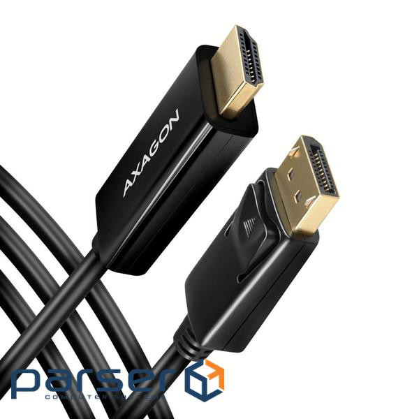 Кабель AXAGON RVD-HI14C2 HDMI-DisplayPort, 1.8m, 4K/30Hz, чорний