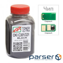 Тонер OKI C301/321, 60г Black+chip AHK (1505325)