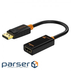 Адаптер Сabletime DisplayPort - HDMI (M/F), 0.2 м , Black (CP21B)