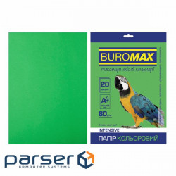 Папір Buromax А 4, 80g, INTENSIVE green, 20sh (BM.2721320-04)