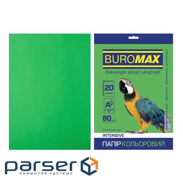 Папір Buromax А 4, 80g, INTENSIVE green, 20sh (BM.2721320-04)