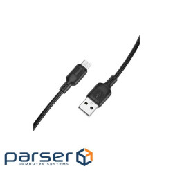 Дата кабель USB 2.0 AM to Micro 5P 1.0m silicone black BOROFONE (6941991115417)
