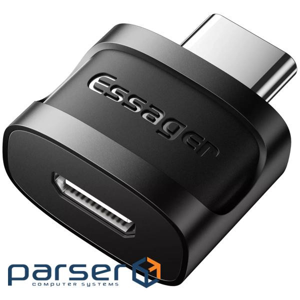 Перехідник USB-C M to Micro 5P F gray Essager (EZJMC-XL01)