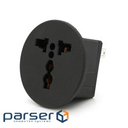 Гніздо на корпус під універсальну розетку SS-801, 250В, 13А, Black , Black