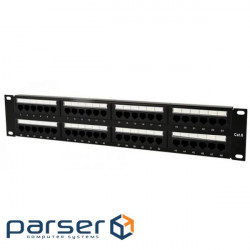 Патч-панель 19 48xRJ-45 UTP cat.6, 2U, тип 110 Cablexpert (NPP-C648CM-001)