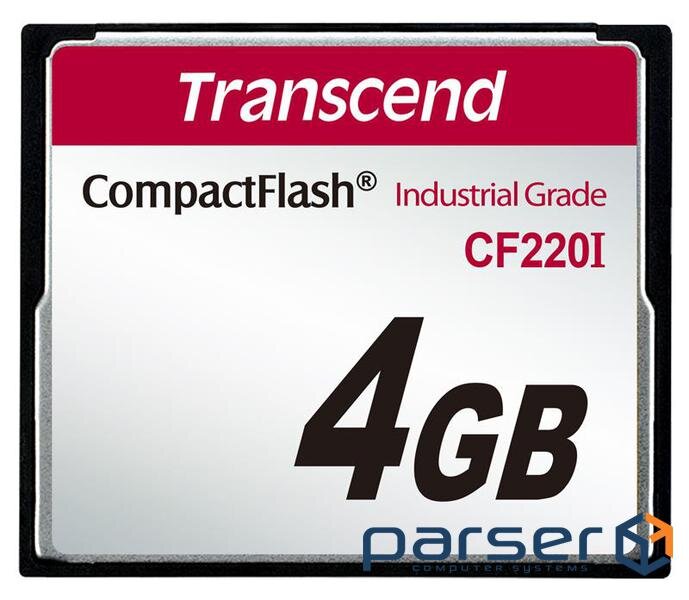 Карта пам'яті Transcend 4GB Industrial CF Card (100X), (TS4GCF220I)