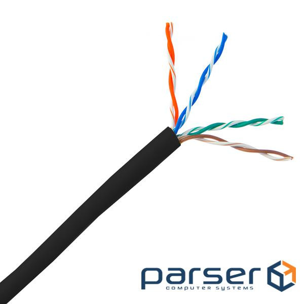 Кабель U/UTP кат. 5E, 24AWG, зовнішній, обол. PE(Fca), 305 м, чорний (CMS-UU5E-OFBK) (CMS-UU5E-OFBK)