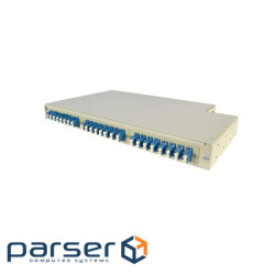 Патч-панель оптична 1U-24 з касетою Crosver (FOB 19/1-332/32-1-24 (black))