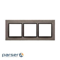 Рамка Premium NATURE 3x, бетон графит (DRN3/97)