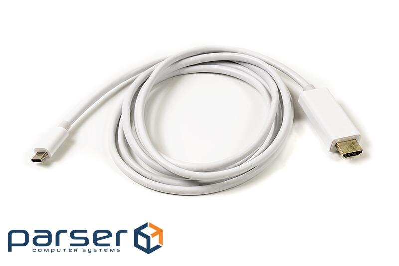 Кабель PowerPlant USB Type-C to HDMI, 1.8м, White (CA910878)