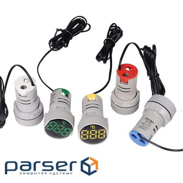 Вимірювач температури ST16C, LED індикація біла, круглий 22мм, -25 - +199&deg;C, A (ST16C-White) , -25 - +199&deg;C, A (ST16C-White)