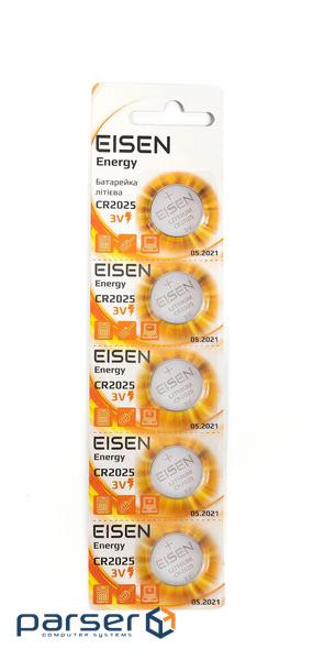 Батарейка літієва Eisen Energy CR2025, блістер 5шт. (Eisen Energy CR2025 блістер 5шт.) .)