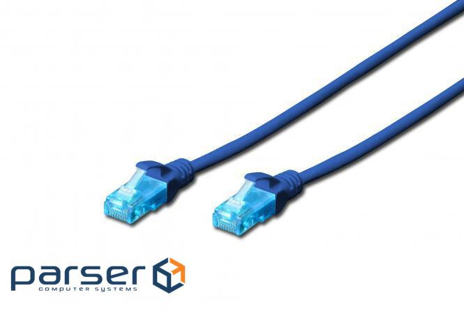 Патч-корд 2E CAT 5e, UTP, 1м, 26AWG, RJ45, 7/0.16, Cu, LSZH, синій (2E-PC5ECU-1LSZH-BLU) (2E-PC5ECU-1LSZH-BLU)