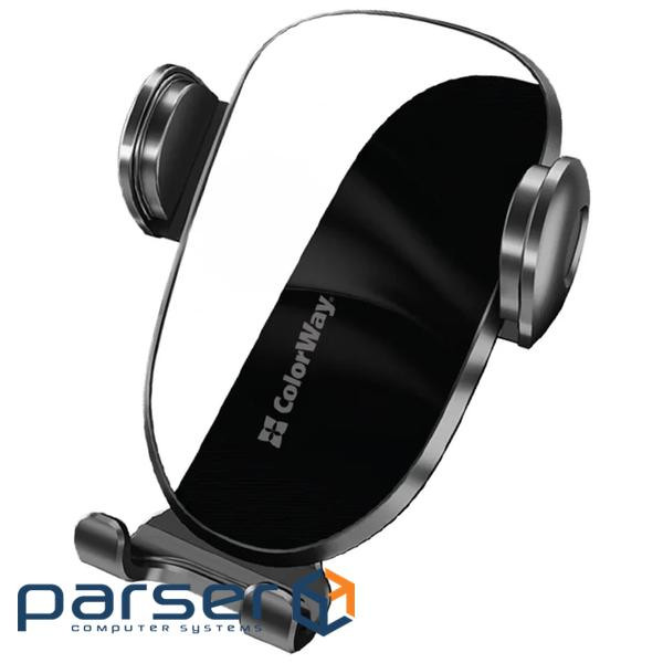 Автотримач для телефону ColorWay Grip, Black, в дефлектор повітроводу, механічний зат (CW-CHMH20-BK)