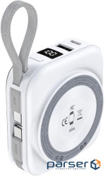 УМБ Choetech Magnetic Wireless 10000mAh 22,5W PD USB-A,USB-C,build-in USB-C,Apple Watch (B697C-WHSL)