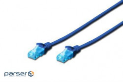 Patch cord Digitus UTP, CAT 5e, 1м, AWG 26/ 7, CCA, PVC, синий (DK-1512-010/B)