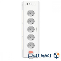 Мережевий фільтр Proove Prism Socket (5xAC + 2xType-C + 2xUSB) 1.6m white (PSPS25002202)