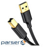 Кабель для принтера USB 2.0 AM/BM 2.0m black Ugreen (20847) (90402021)