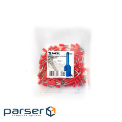 Наконечник кабельний штирьовий втулковий з ізоляцією 1мм.кв червоний 100шт (087445)