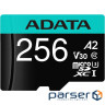 Карта пам"яті microSDXC, 256Gb, ADATA Premier Pro, Class10 UHS-I U3 V30 A2, (AUSDX256GUI3V30SA2-RA1)