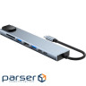 Концентратор Dynamode USB-C 8-in-1 HDMI 4K30Hz + 1xRJ45 + 1xUSB 3.0 + 1xUSB 2.0 + 1xUSB-C PD (BYL-2017L)