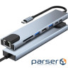 Концентратор Dynamode USB-C 8-in-1 HDMI 4K30Hz + 1xRJ45 + 1xUSB 3.0 + 1xUSB 2.0 + 1xUSB-C PD (BYL-2017L)